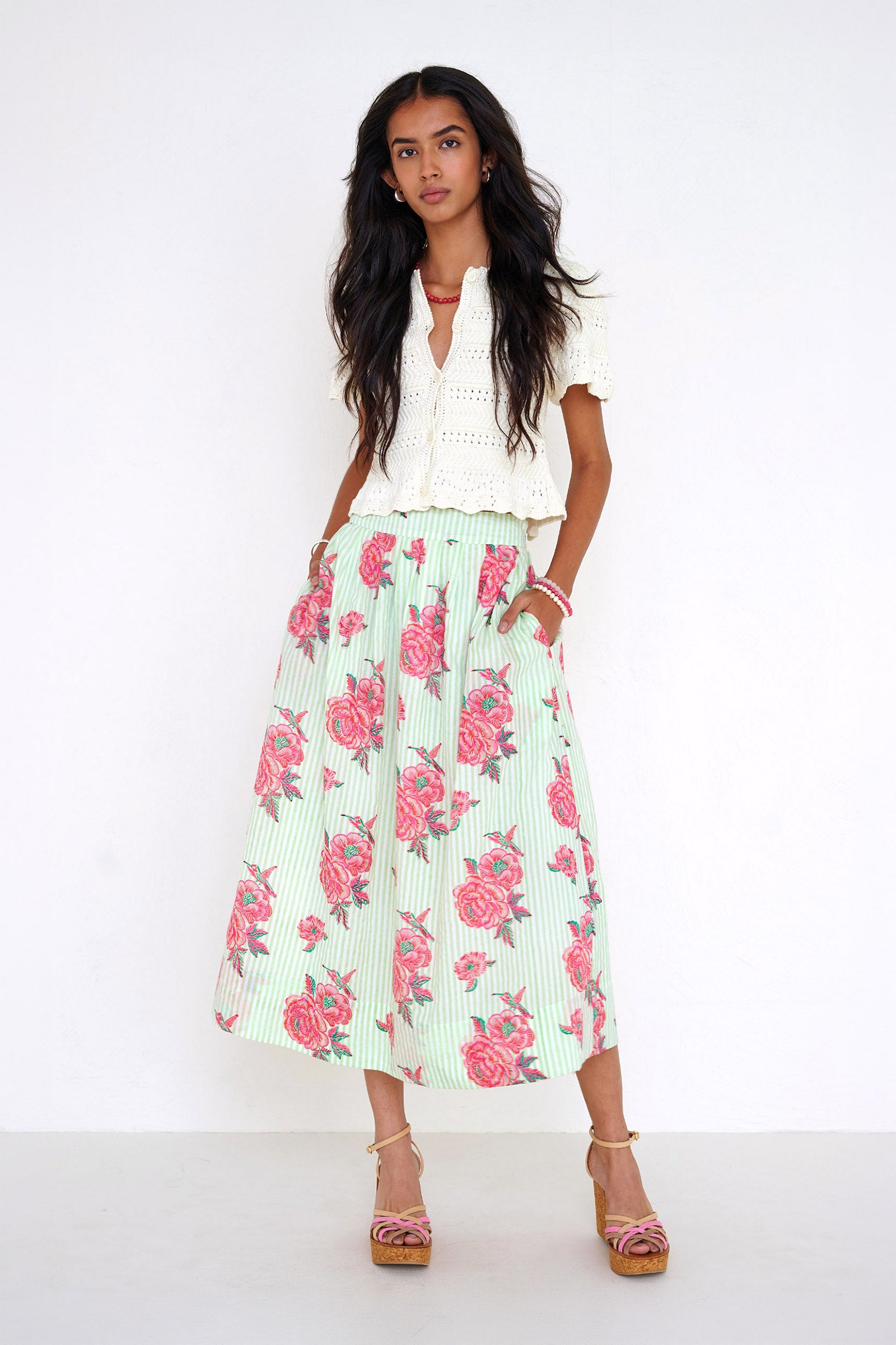 Magdalena Skirt Eliza Rose Pistachio