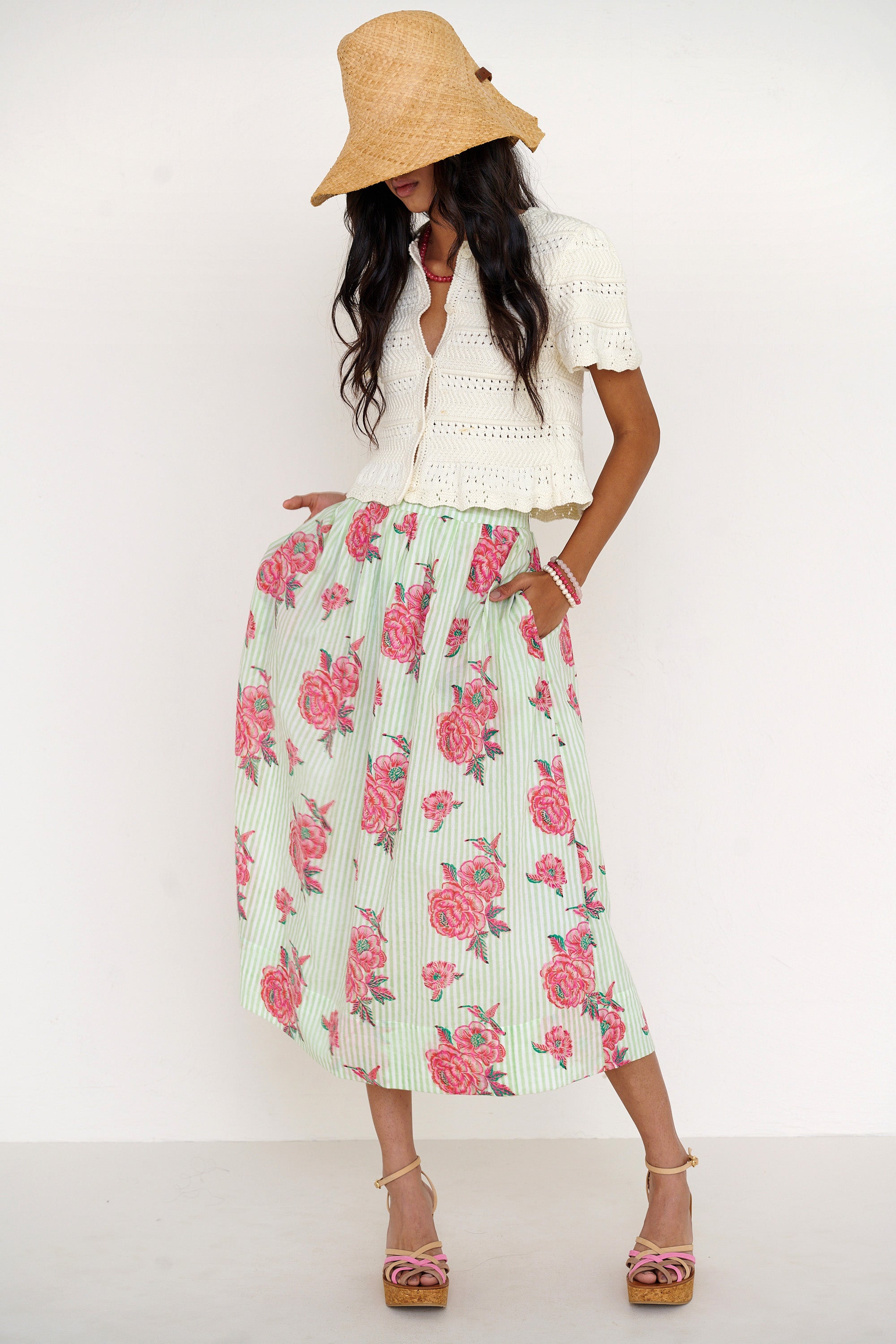 Magdalena Skirt Eliza Rose Pistachio
