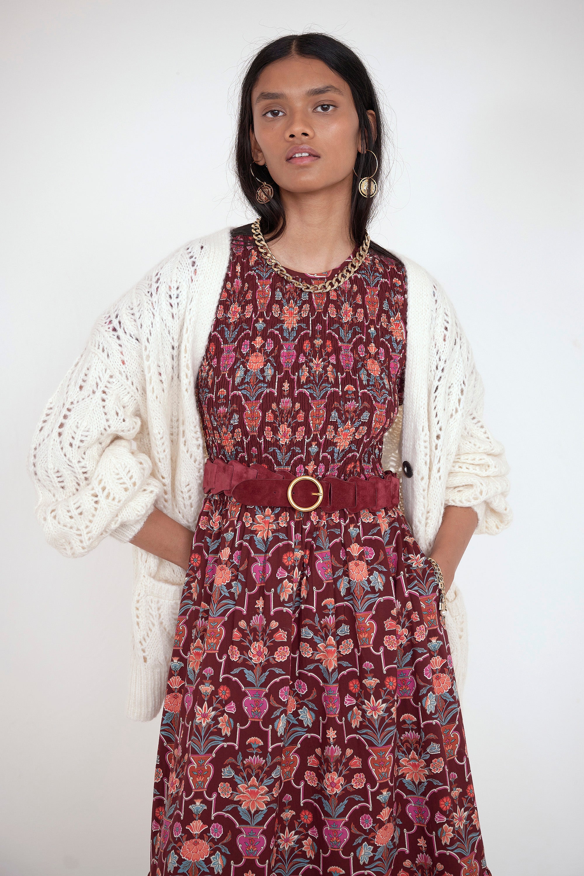 Quant Dress Floral Vase Chestnut