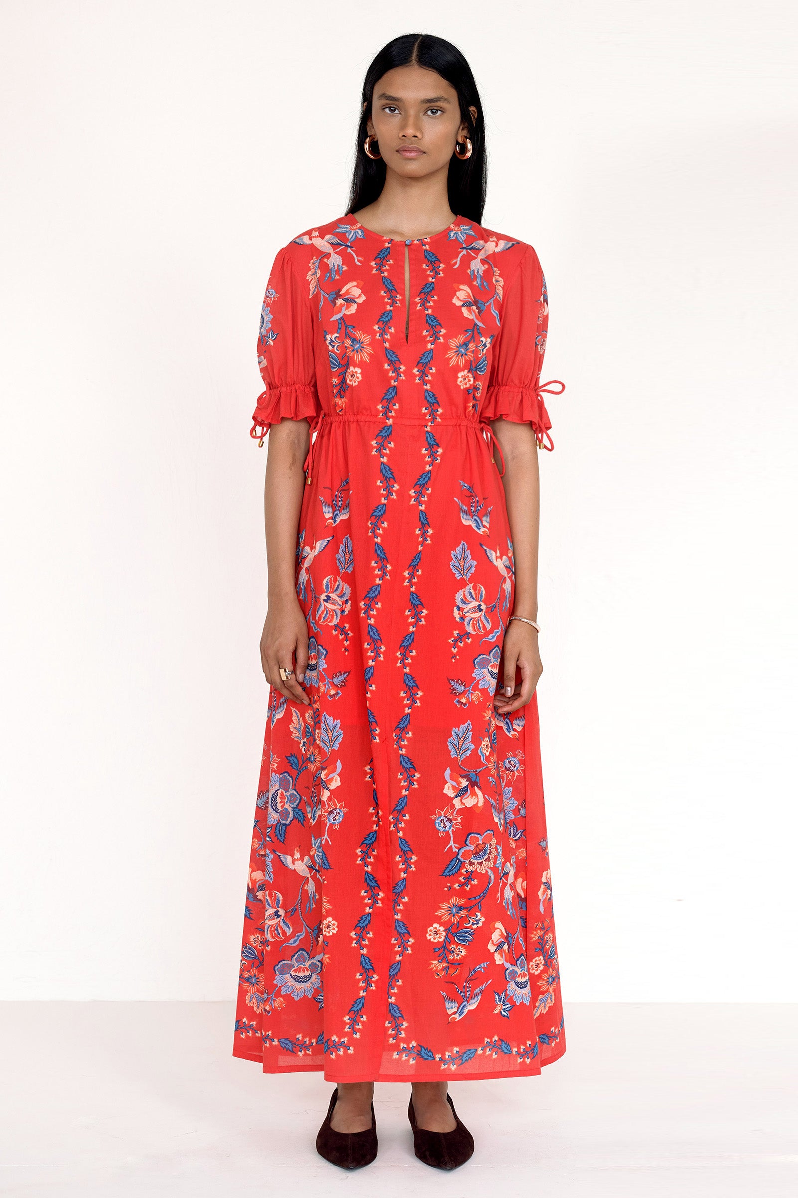 Ruby Dress Chintz Scarlet