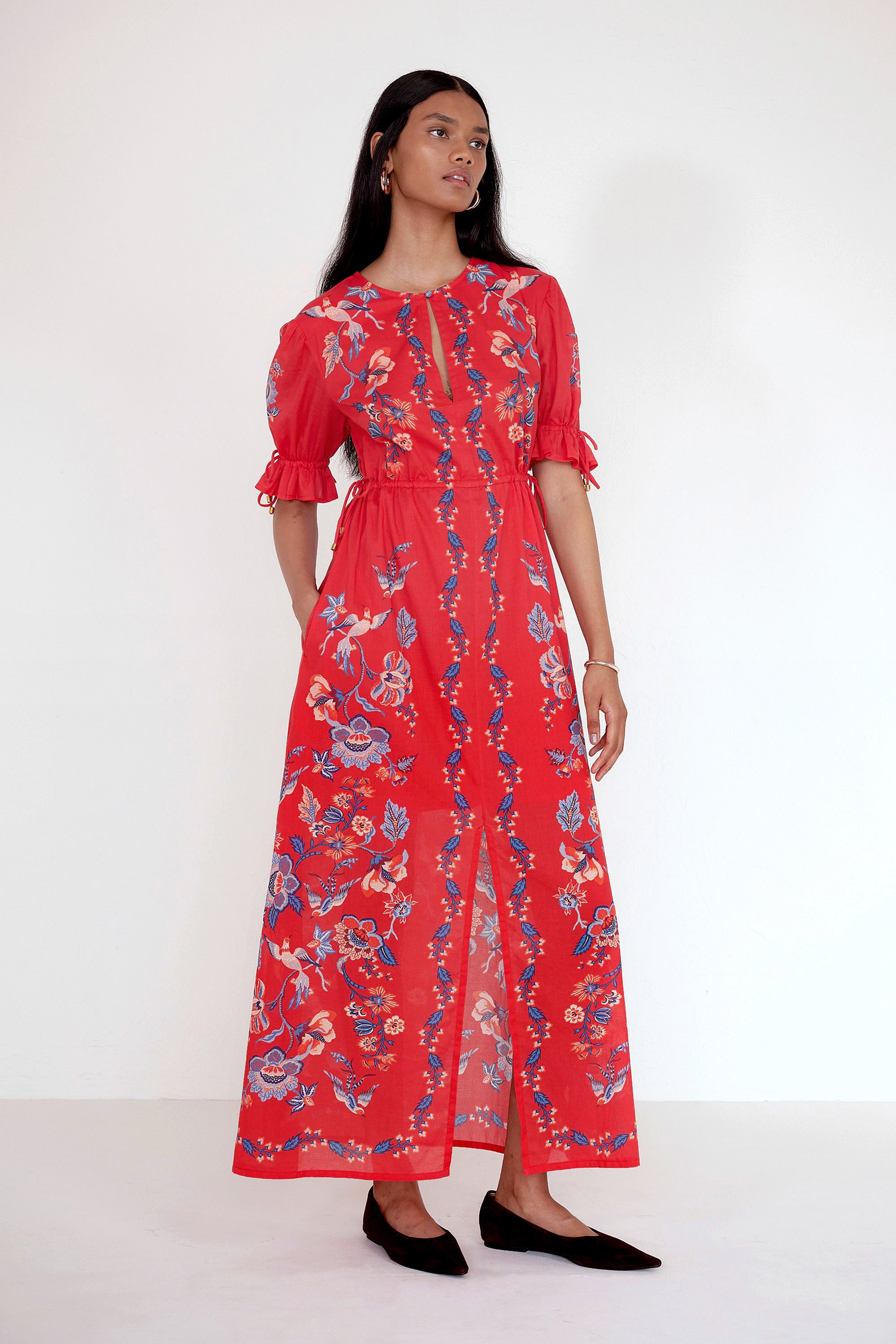 Ruby Dress Chintz Scarlet