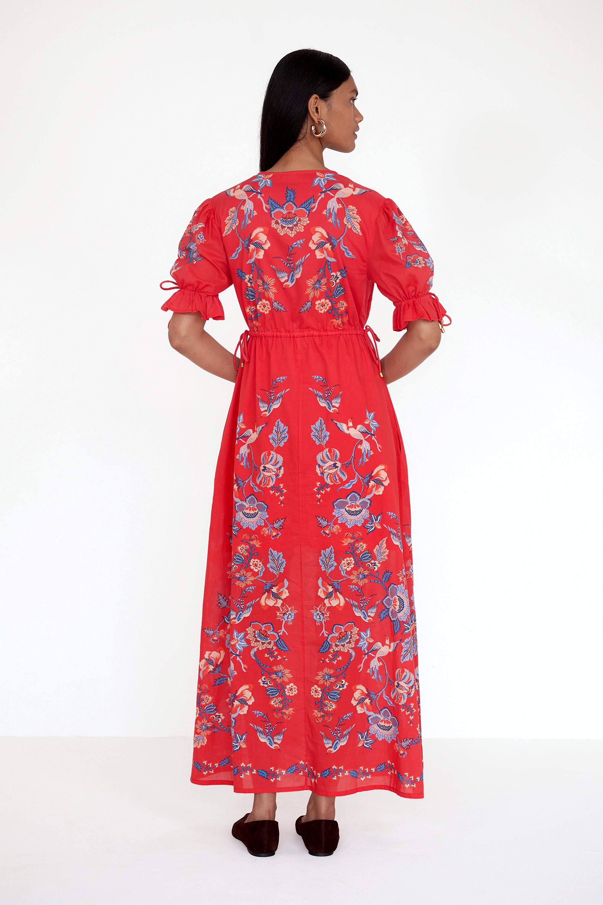Ruby Dress Chintz Scarlet