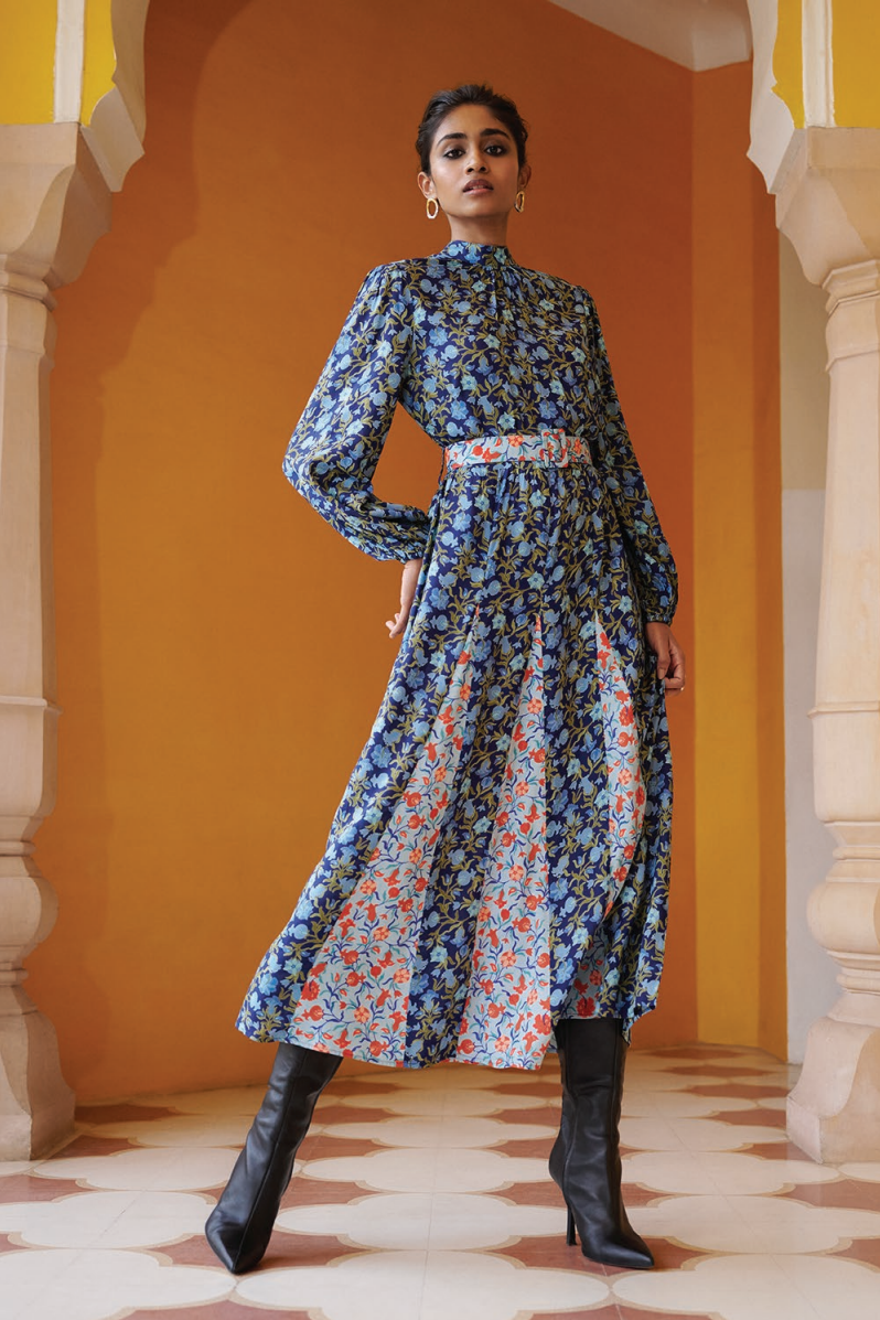 Sumina Dress Pomegranate Vine Lapis