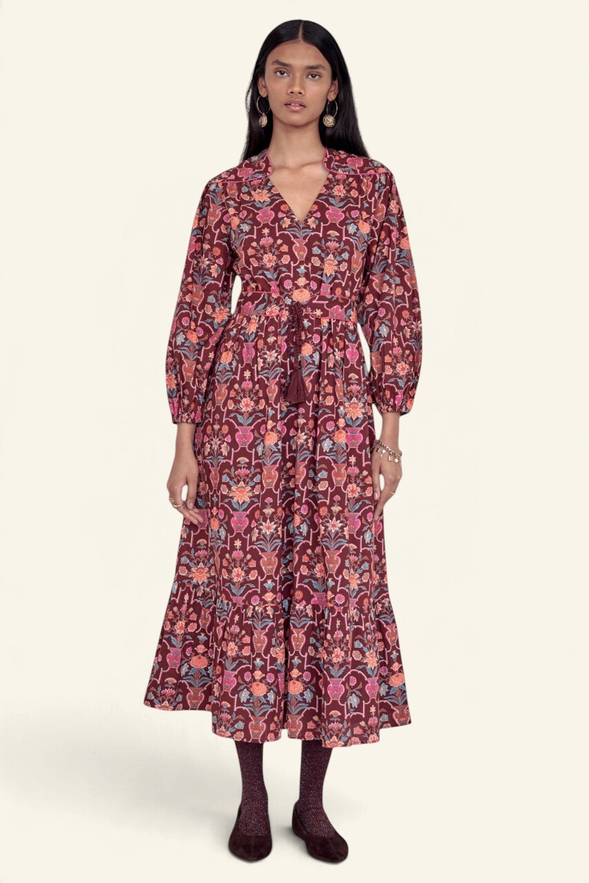 Victoria Dress Floral Vase Chestnut