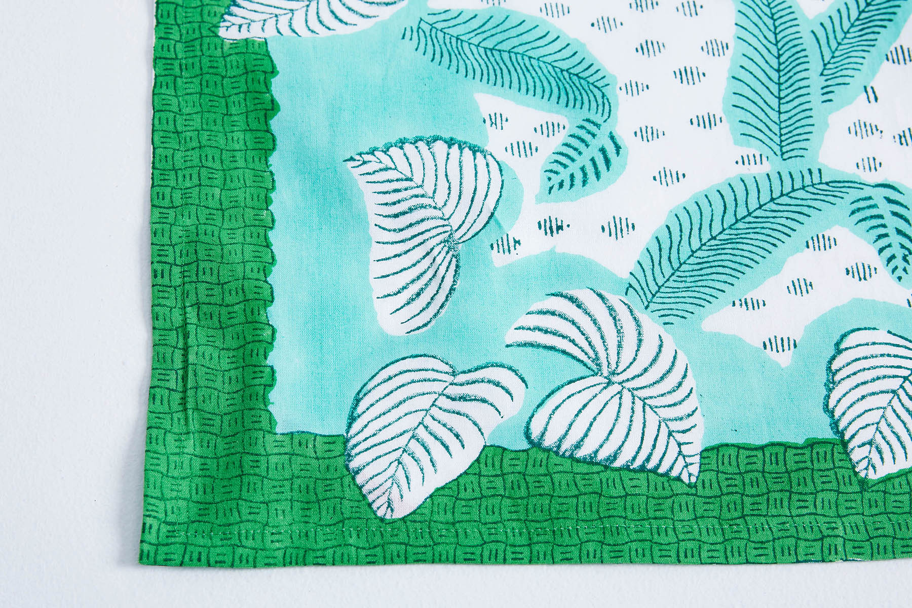 Four Palm Leaf Mint Napkins Four Palm Leaf Mint Napkins