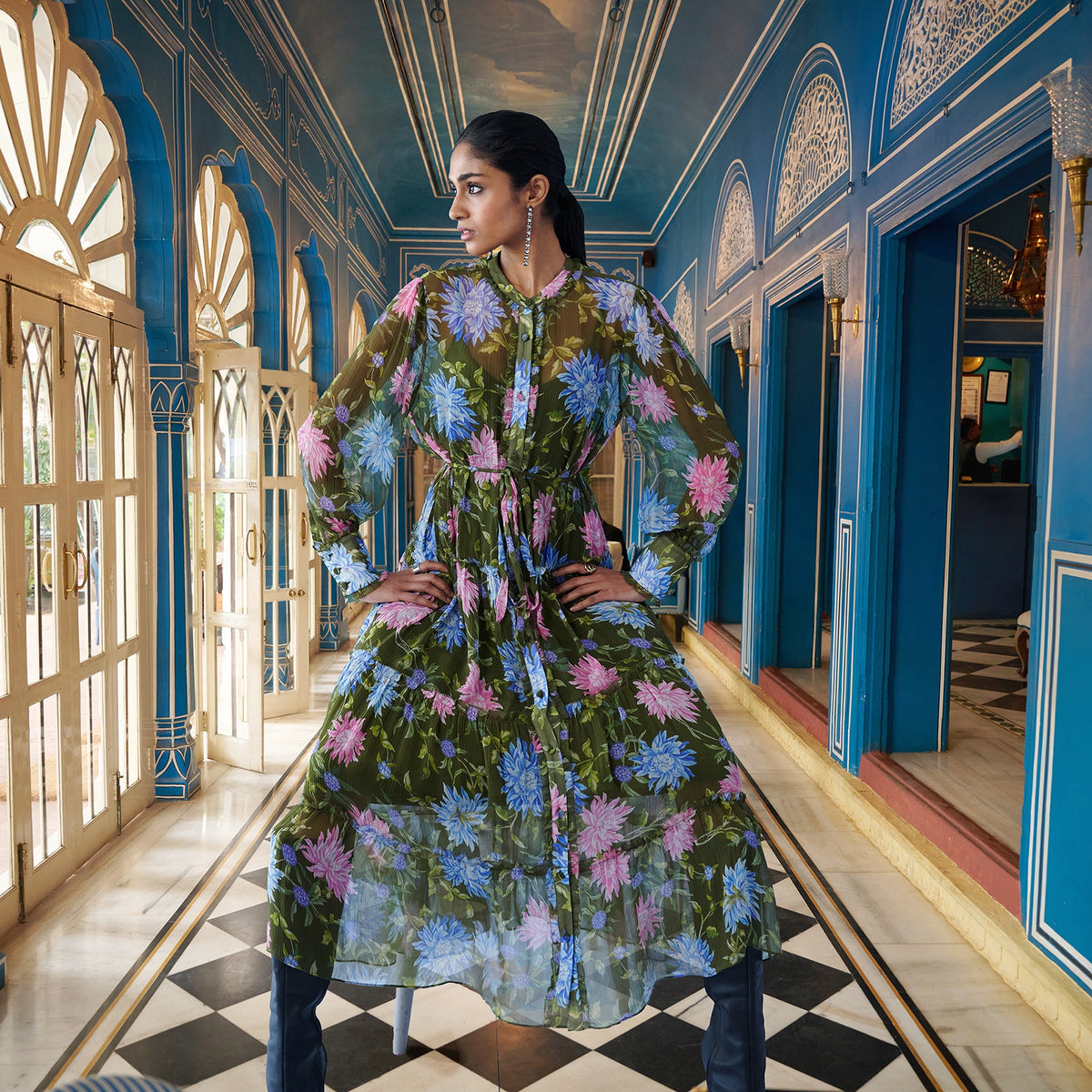 slim fit dress slacks Pia Long Sleeve Maxi Dress - Spellbound main image 1