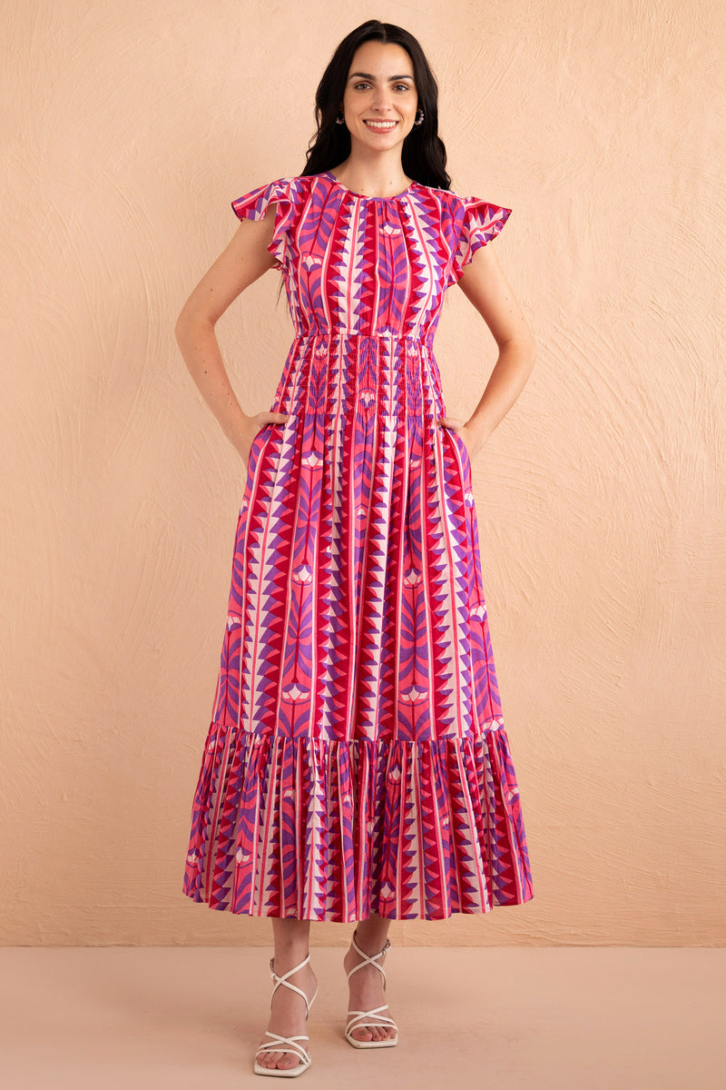 Aurelia Dress Syros Stripe Amethyst