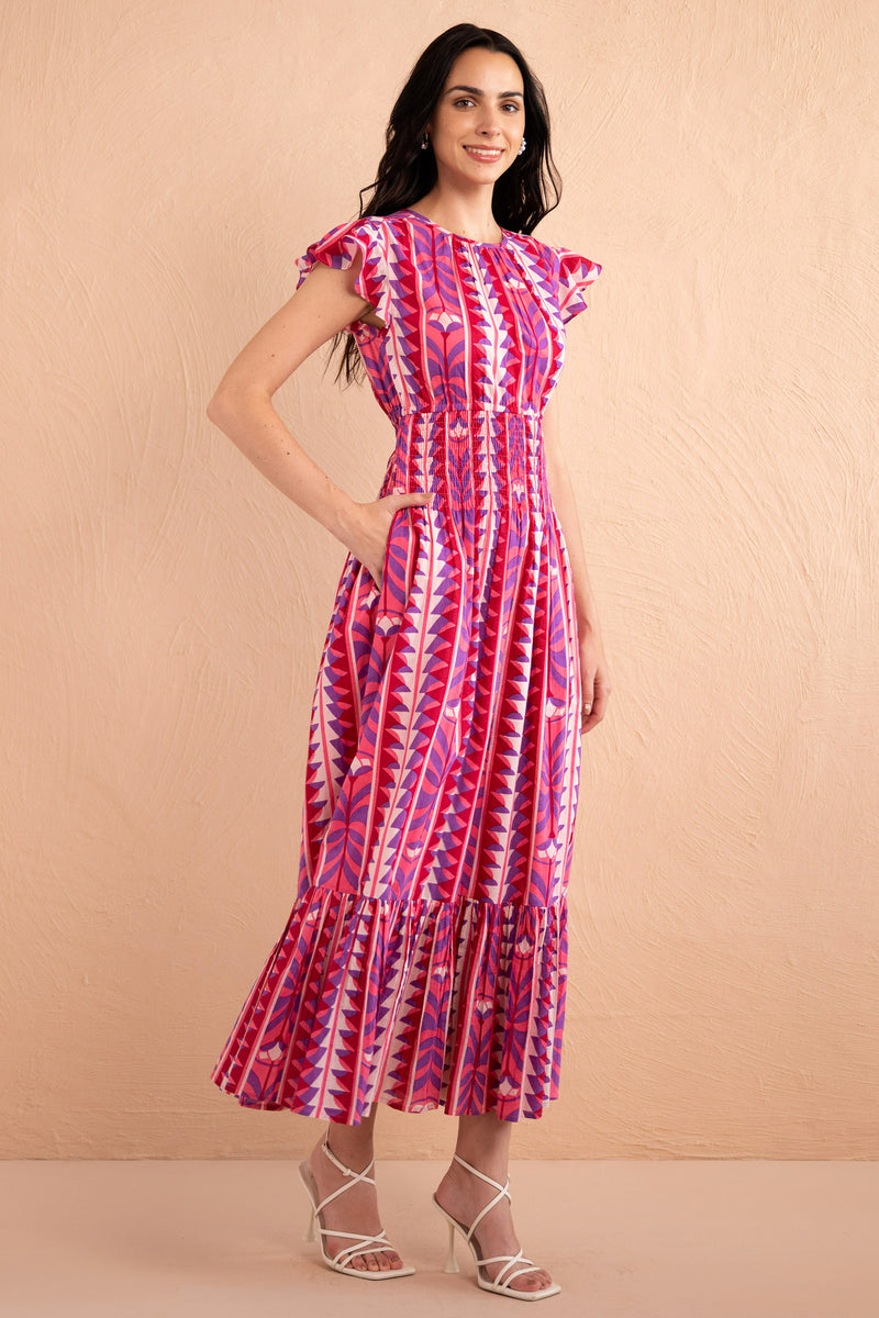 Aurelia Dress Syros Stripe Amethyst