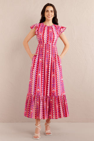 Aurelia Dress Syros Stripe Amethyst