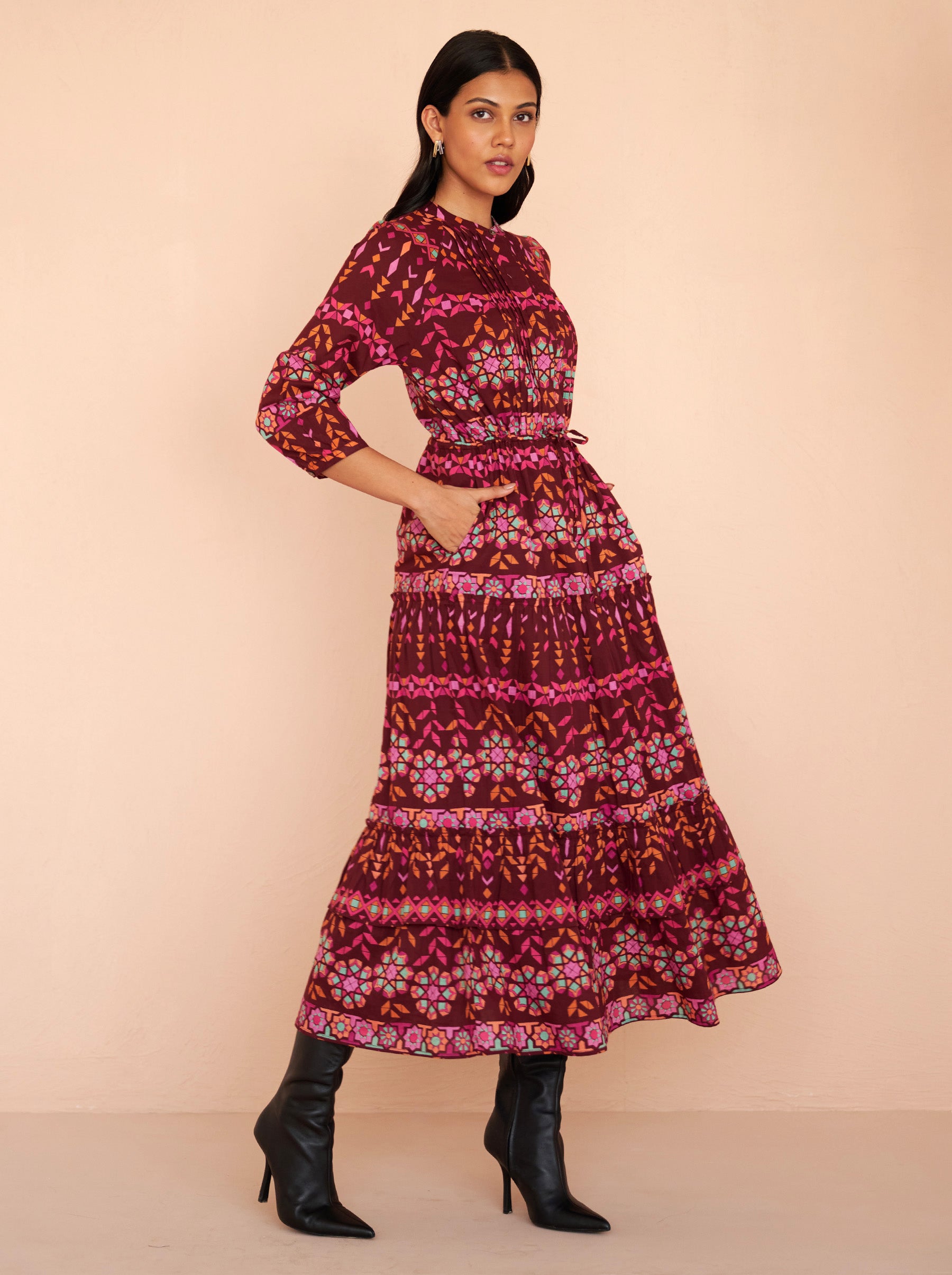 Bazaar Dress Tapestry Rhubarb