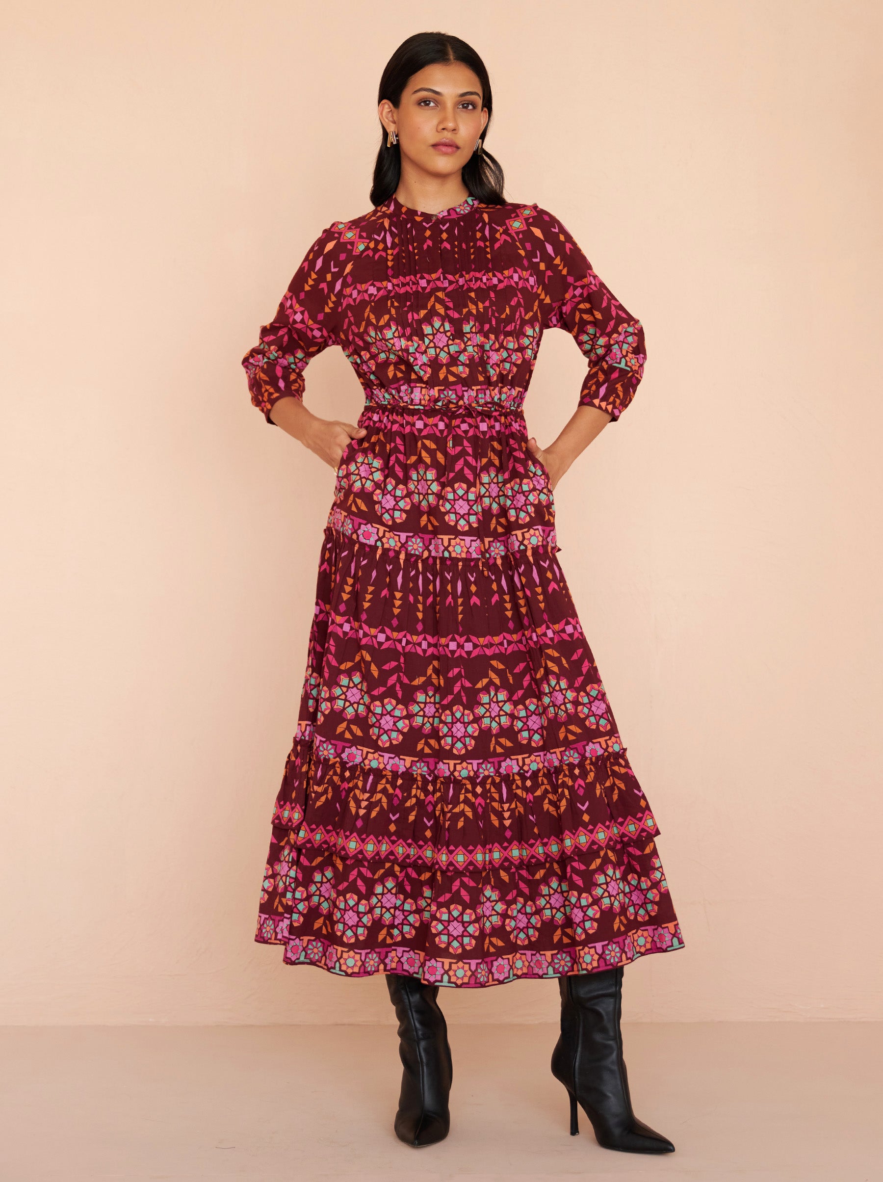 Bazaar Dress Tapestry Rhubarb