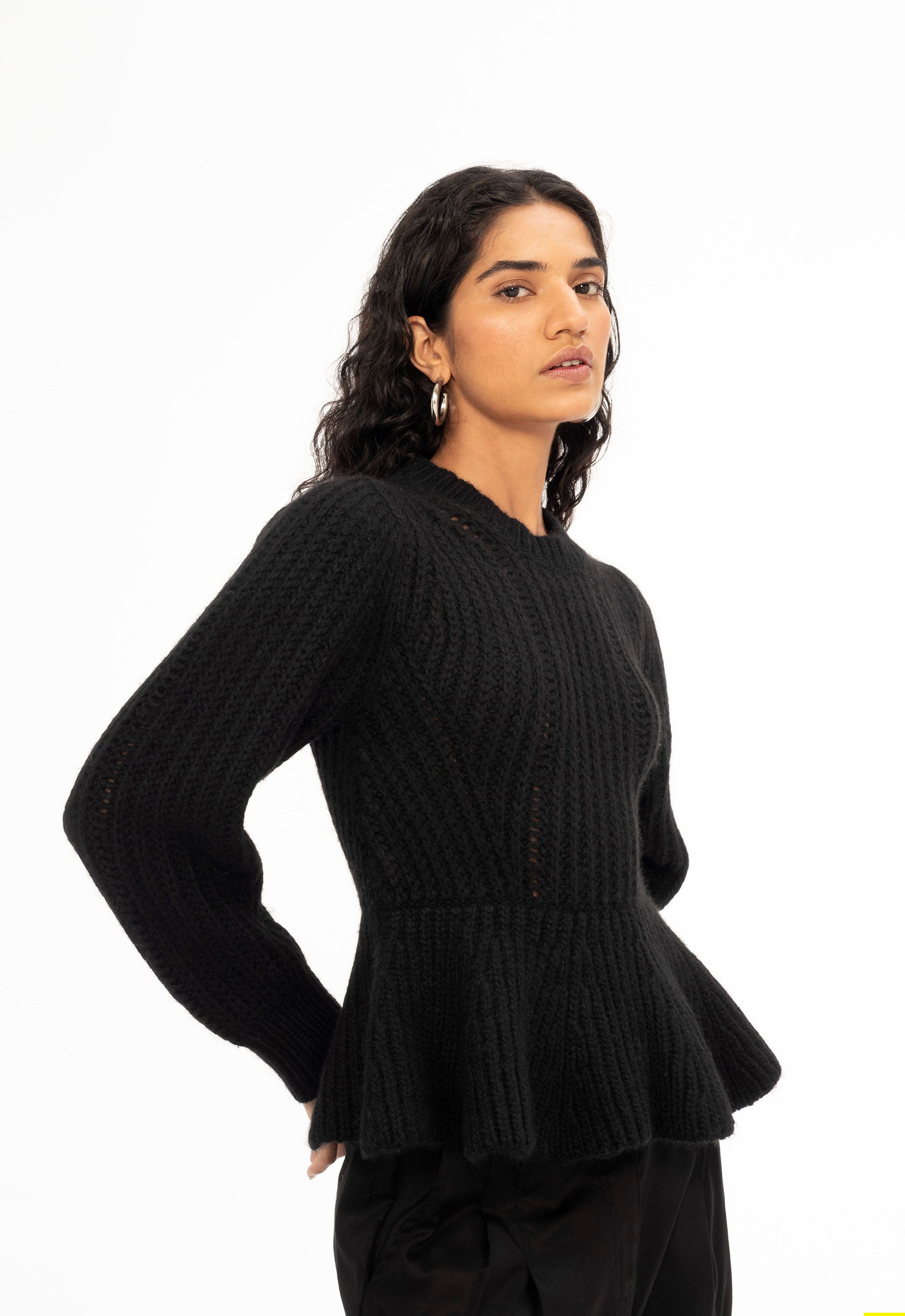 Freya Peplum Crewneck Sweater