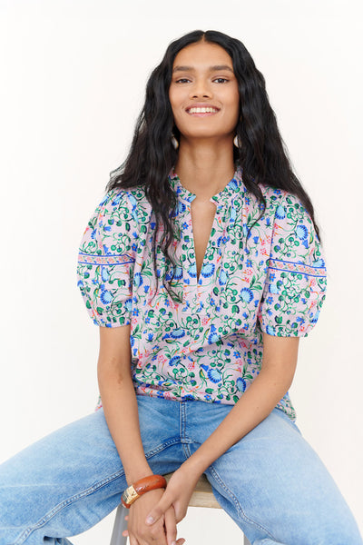 Bronte Top Clam Garland Conch - Cotton Voile Pullover | Banjanan