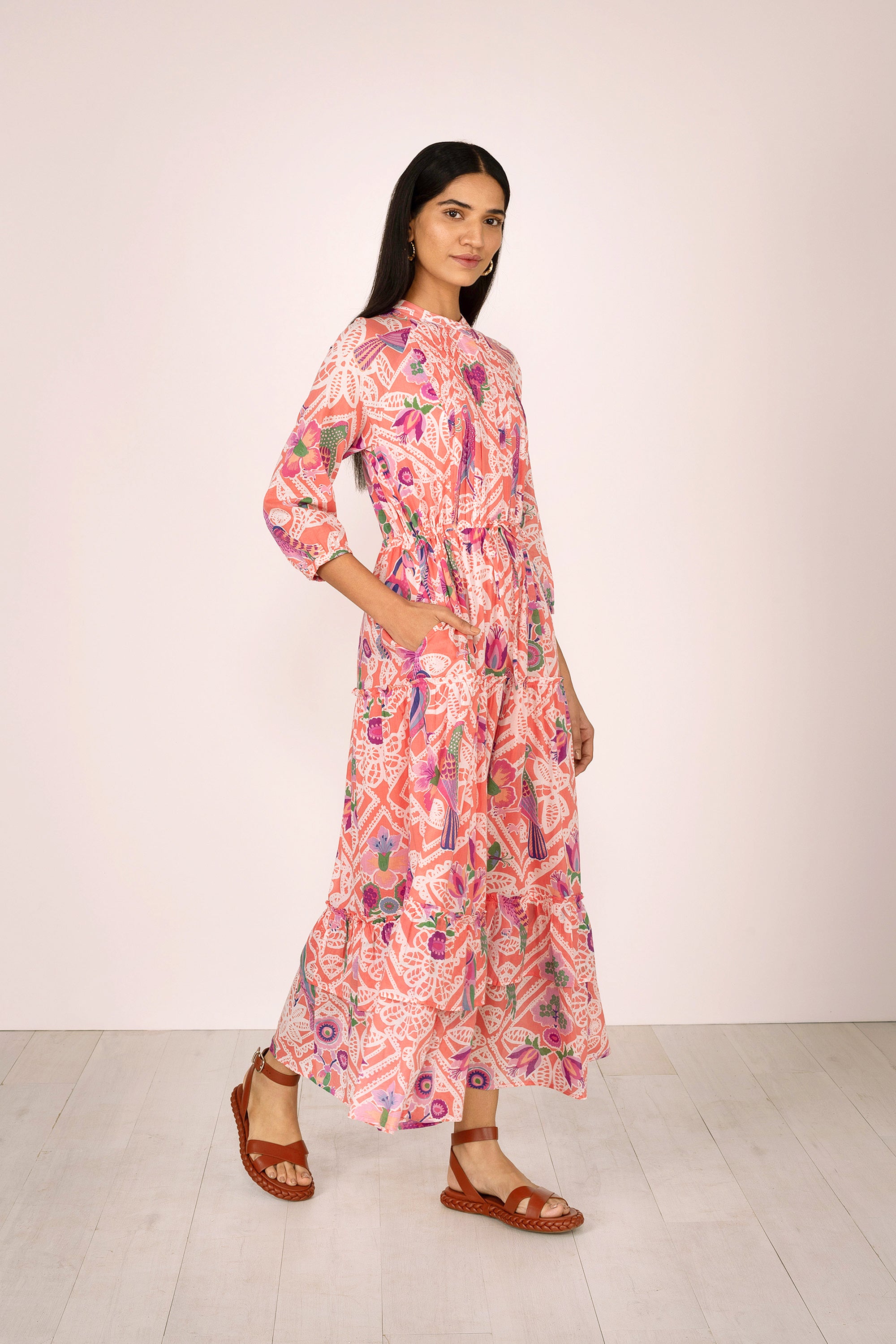 Bazaar Dress Folk Lace Rose