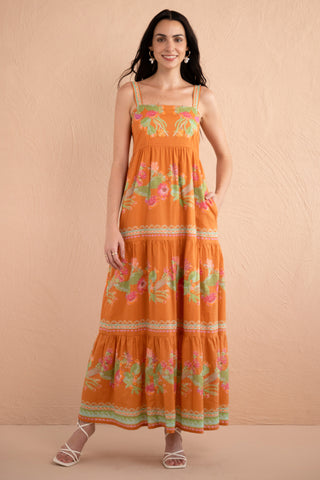 Daniella Dress Calypso Cacti Caramel