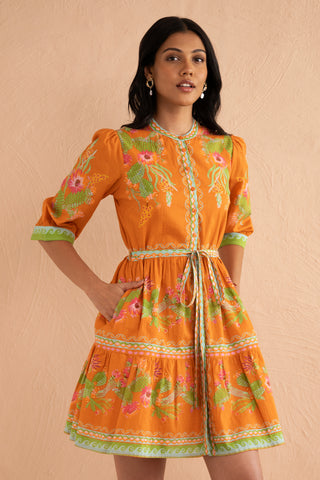 Gizela Dress Calypso Cacti Caramel