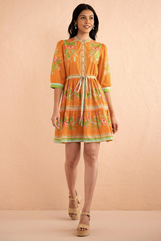 Gizela Dress Calypso Cacti Caramel
