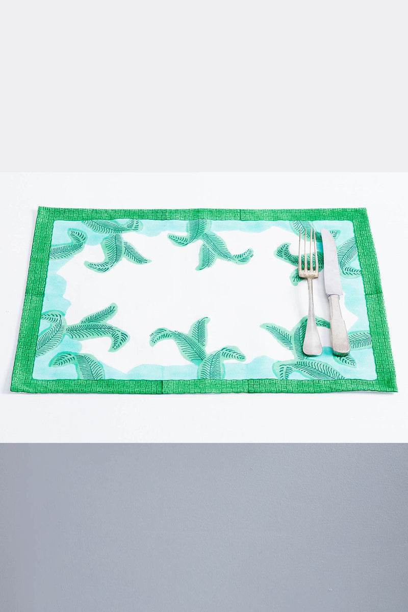 Four Palm Leaf Mint Placemats