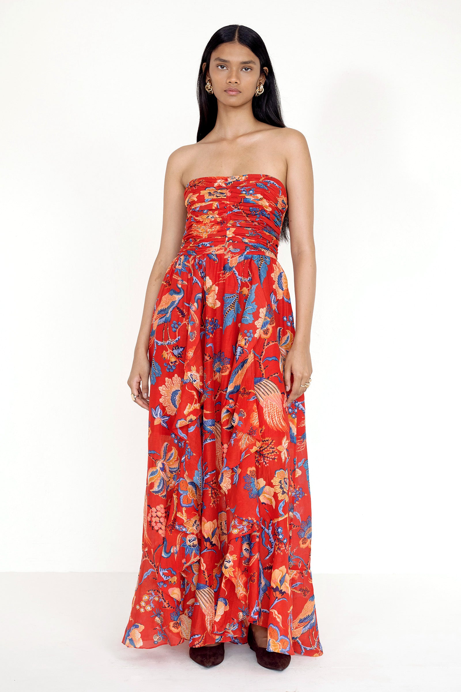 Bella Dress Chintz Carmine