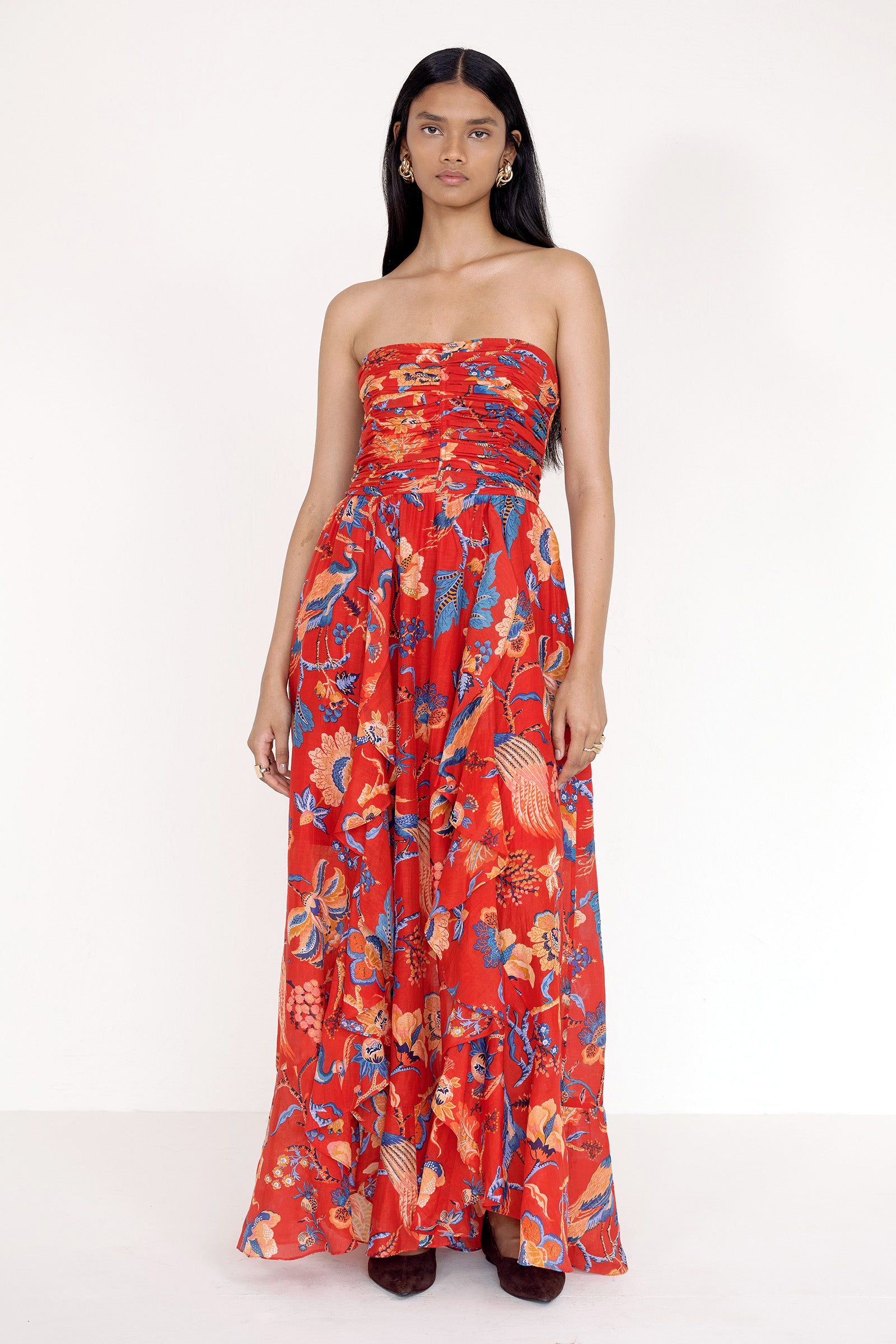 Bella Dress Chintz Carmine
