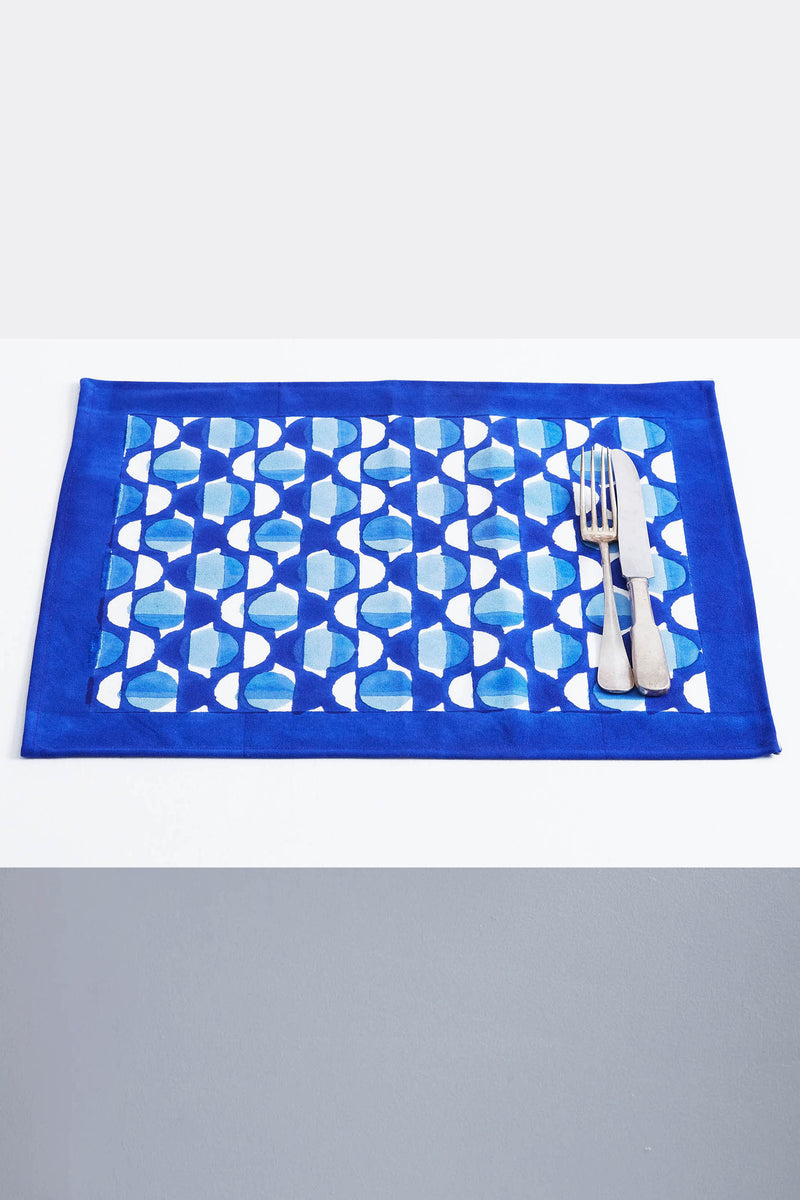 Four Curlew Curve Blues Placemats