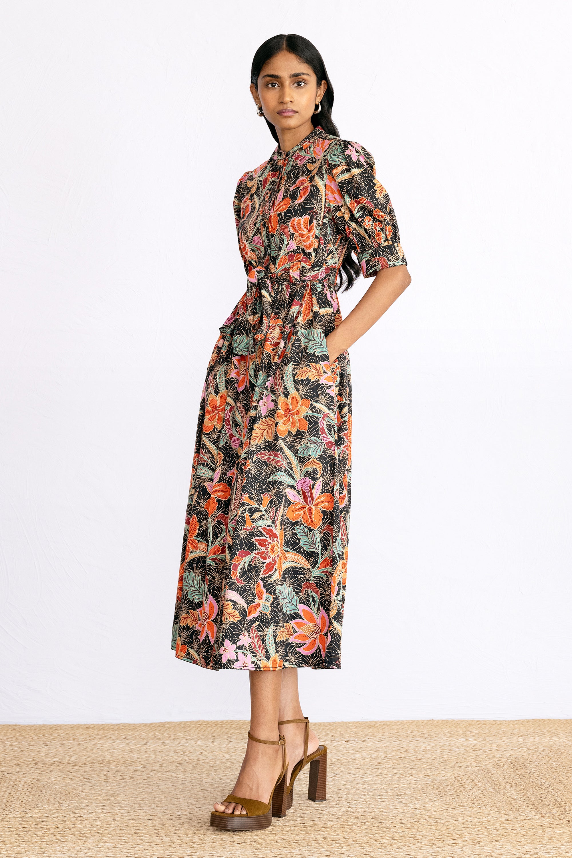 Daffodil Dress Bali Floral Syrah