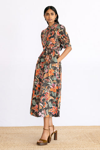 Daffodil Dress Bali Floral Syrah