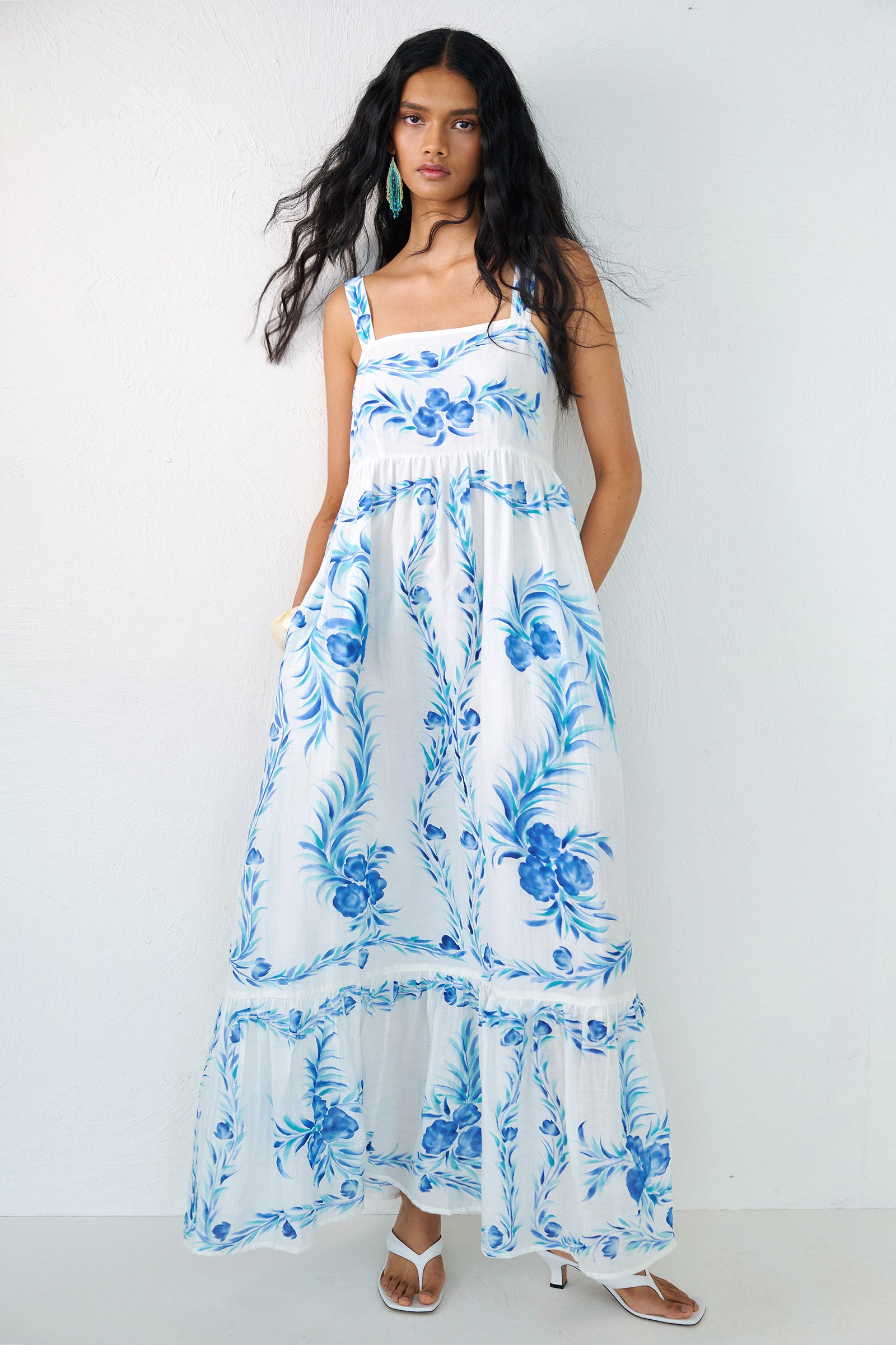 Daniella Dress Bagh Bouquet Cyan