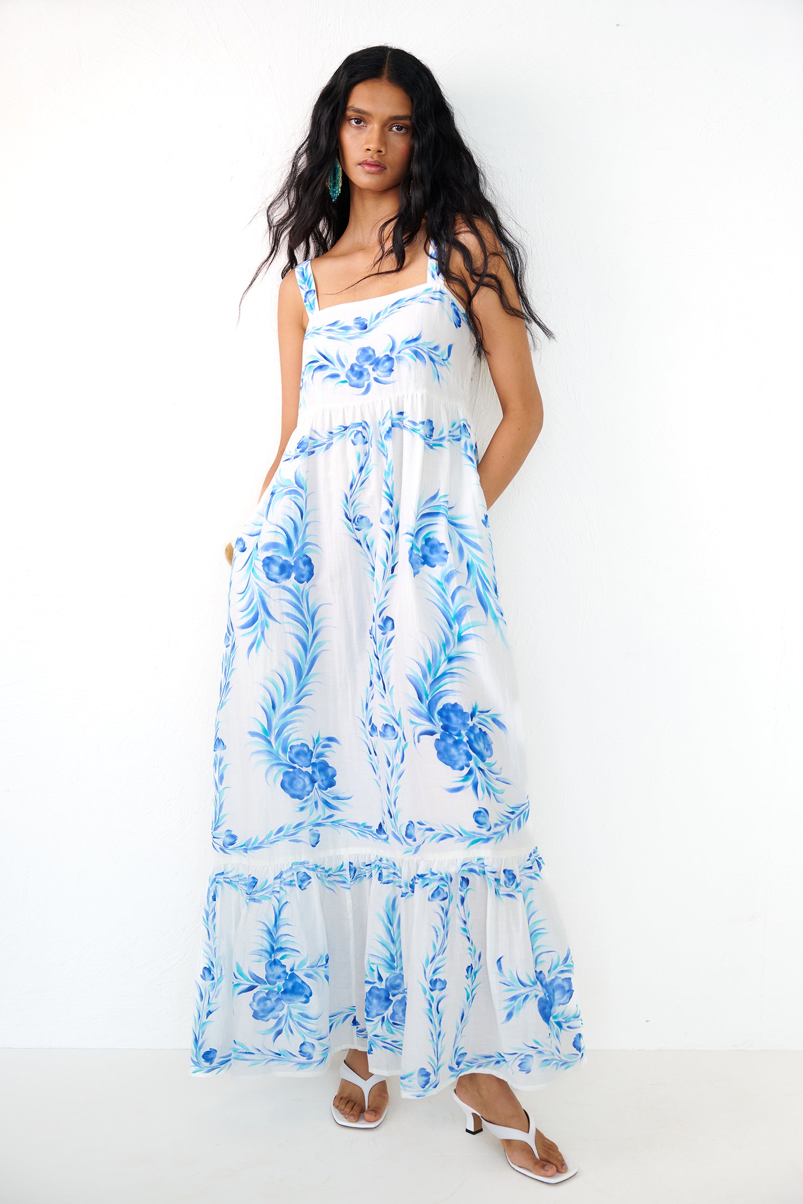 Daniella Dress Bagh Bouquet Cyan