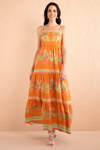 Daniella Dress Calypso Cacti Caramel
