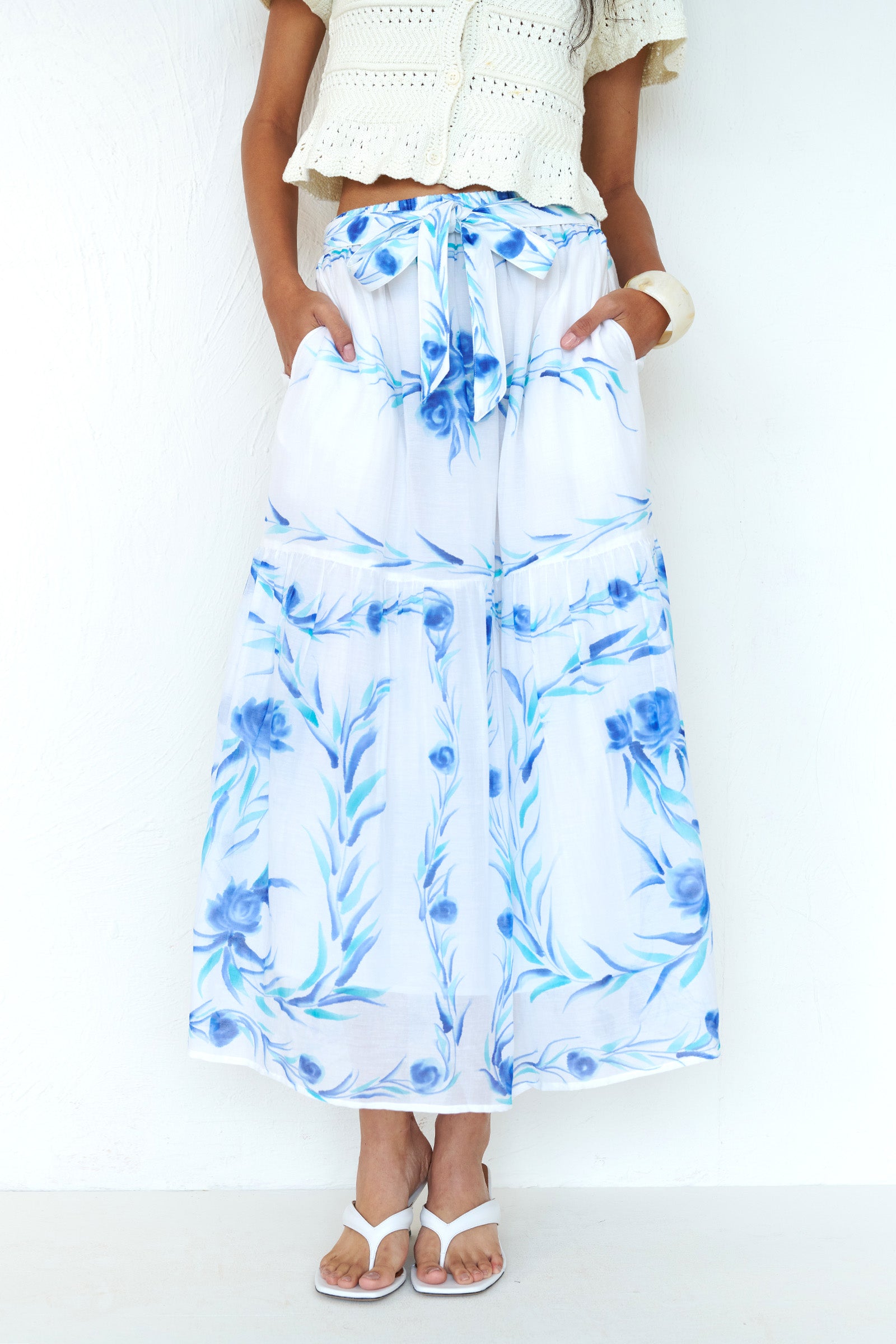 Flora Skirt Bagh Bouquet Cyan