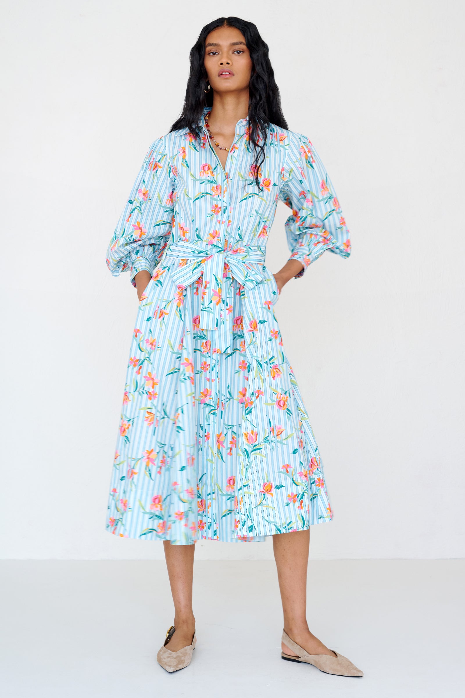 Harris Shirt Dress Orchid Pinstripe Placid