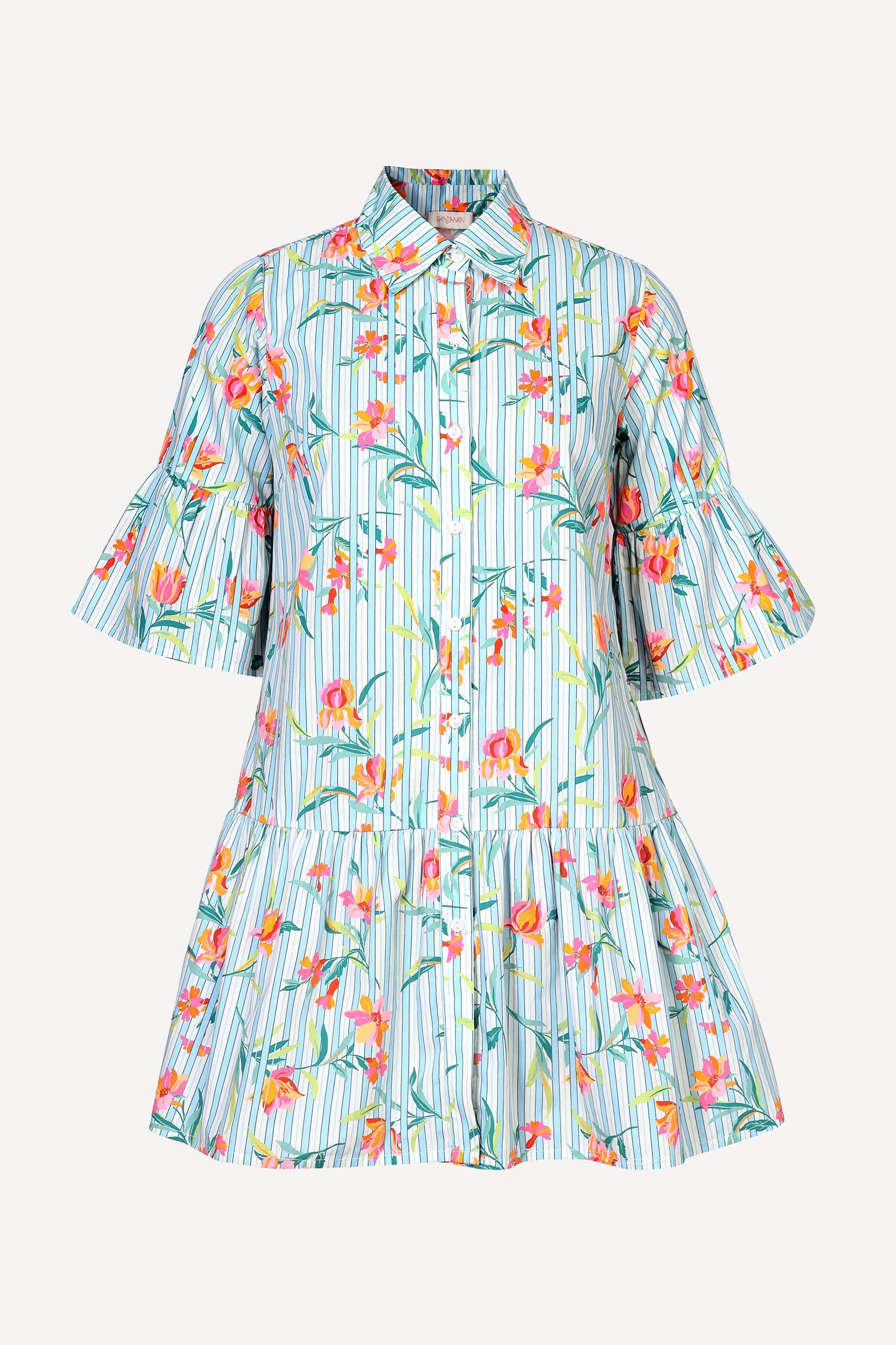 Hydra Mini Dress Orchid Pinstripe Placid