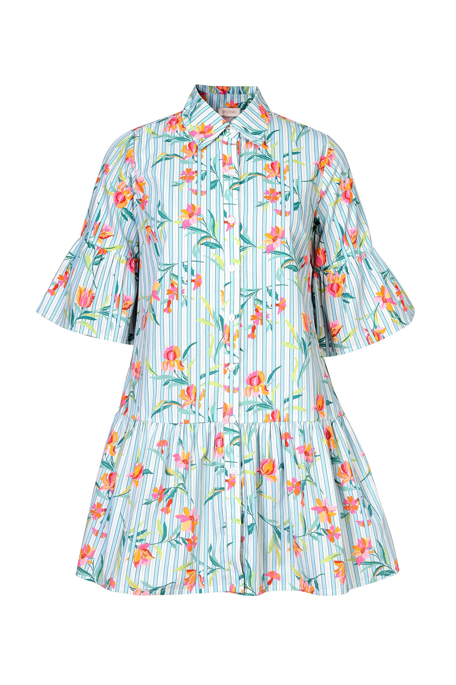 Hydra Mini Dress Orchid Pinstripe Placid