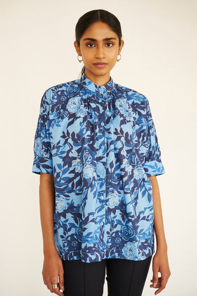 Ivy Shirt Bibi Rose Clematis - Drop-Shoulder Button-Down | Banjanan