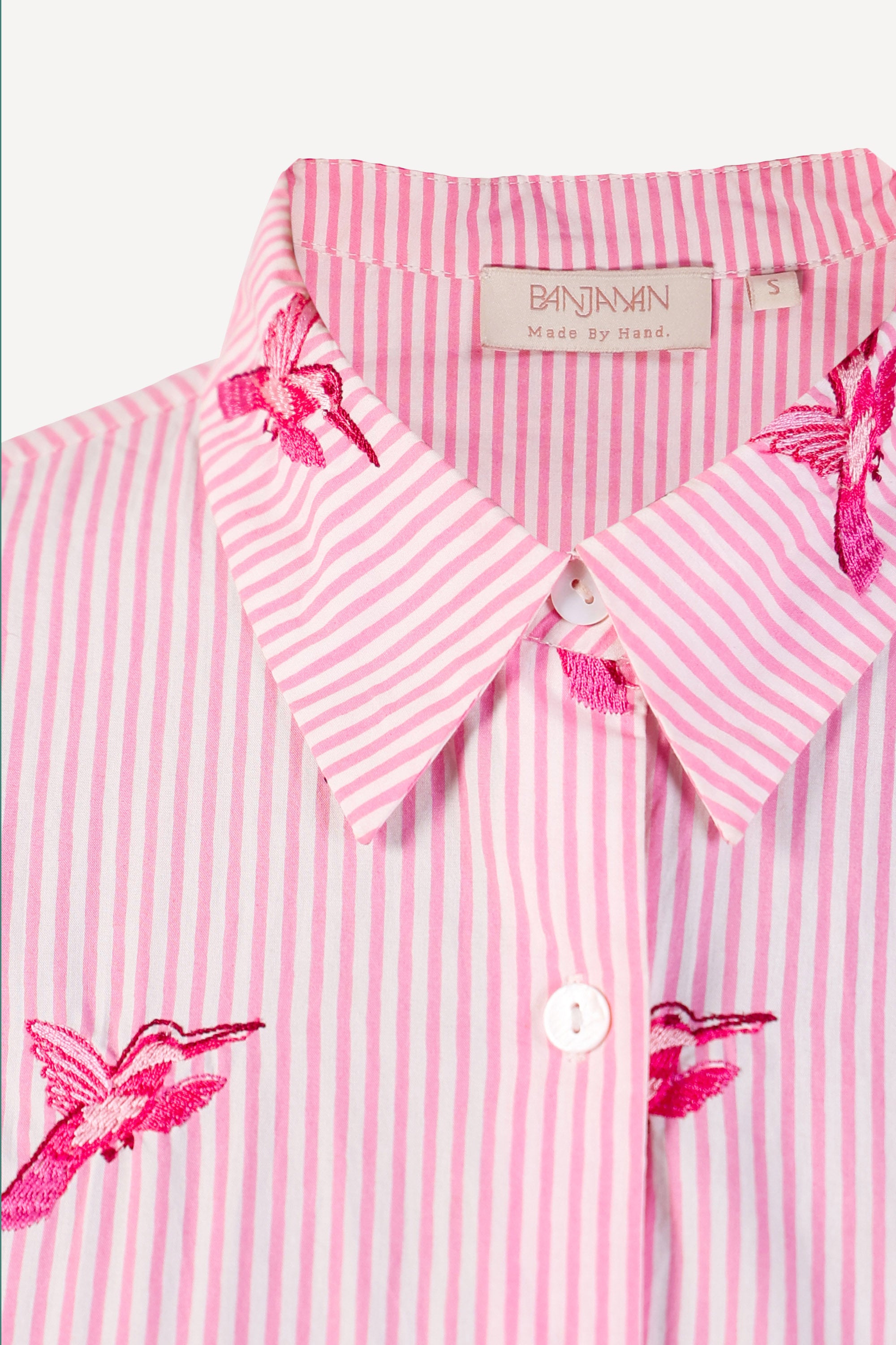 Jamie Shirt Embroidery Hummingbird