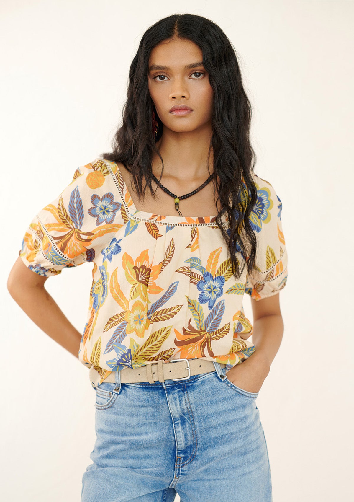 Karen Top Electra Floral Amberglow
