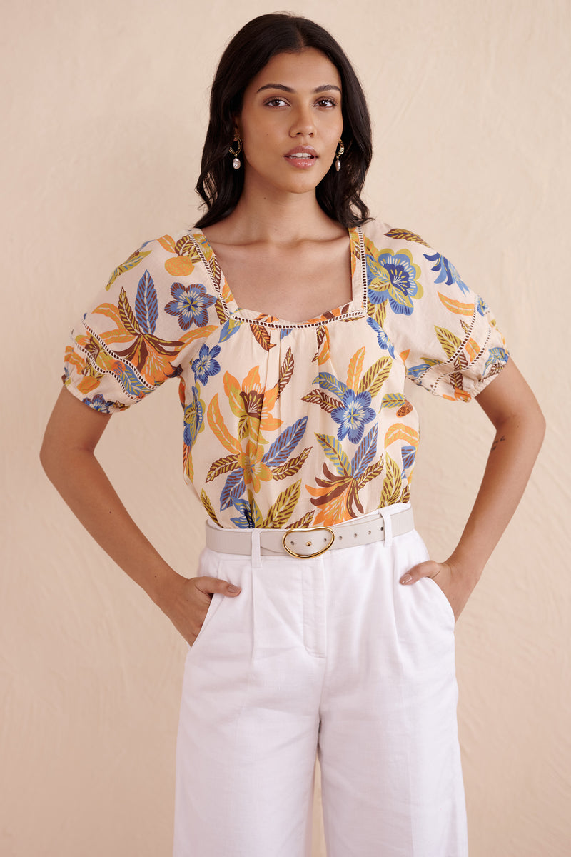 Karen Top Electra Floral Amberglow