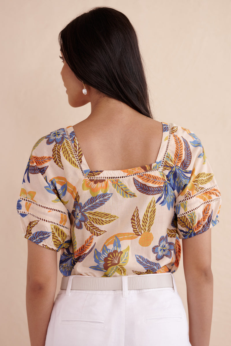 Karen Top Electra Floral Amberglow