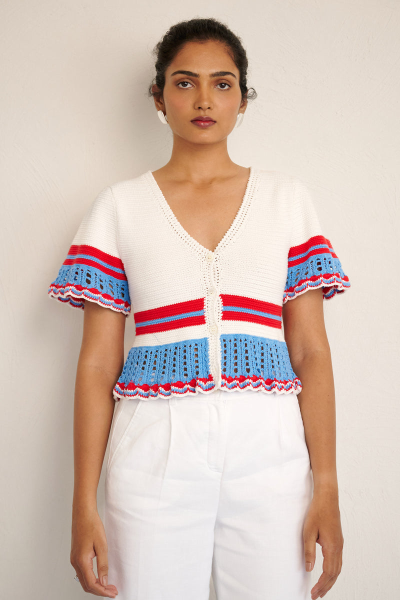 Laura Crochet Cardigan Nautical