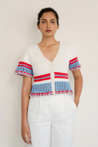 Laura Crochet Cardigan Nautical