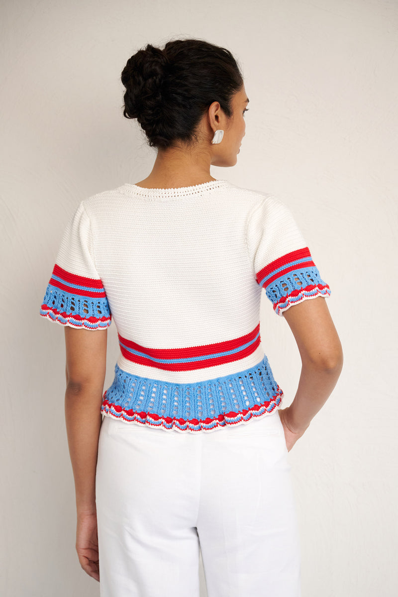 Laura Crochet Cardigan Nautical