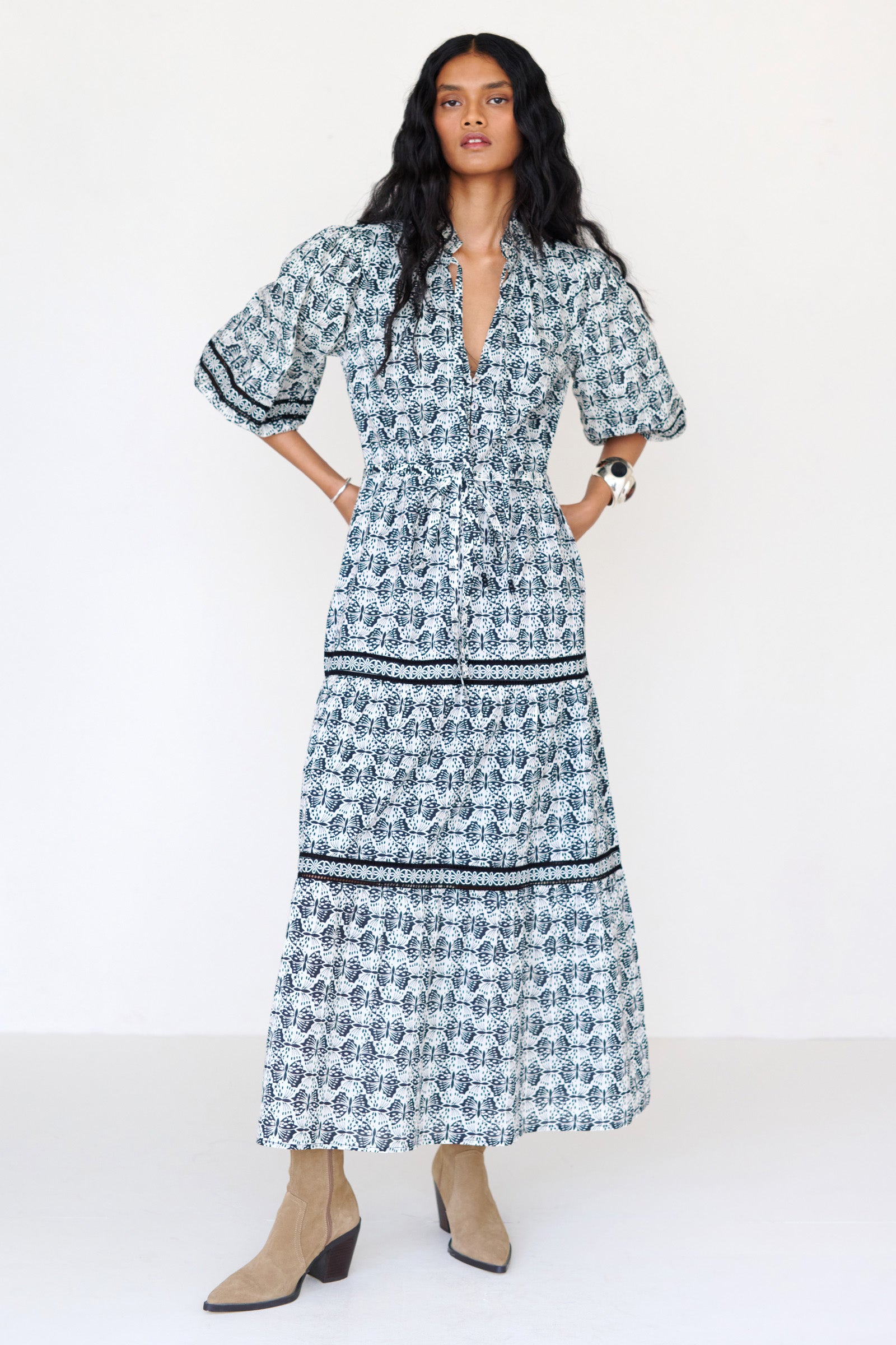 Liza Dress Flutter Caviar