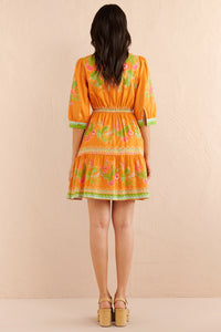 Gizela Dress Calypso Cacti Caramel