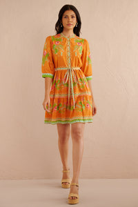 Gizela Dress Calypso Cacti Caramel