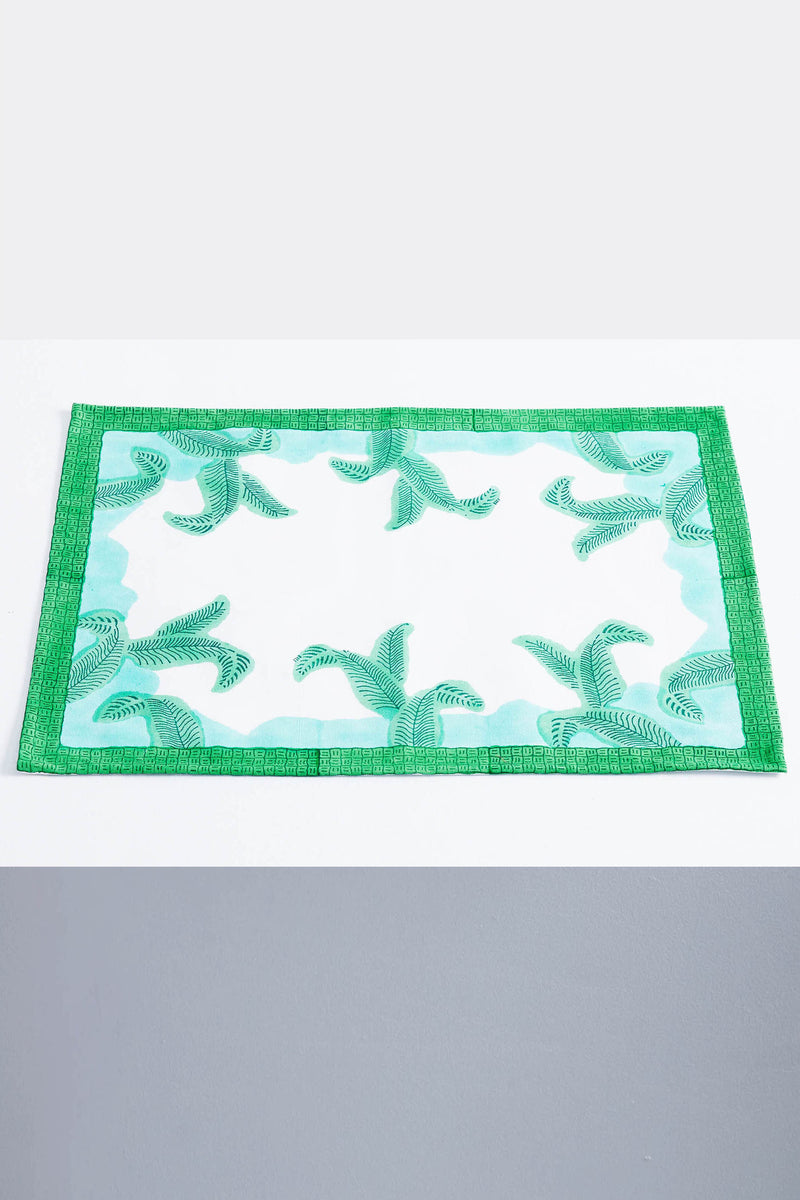 Four Palm Leaf Mint Placemats