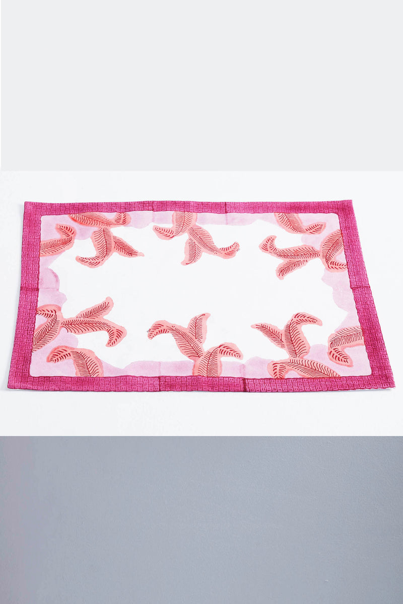 Four Palm Leaf Pink Placemats