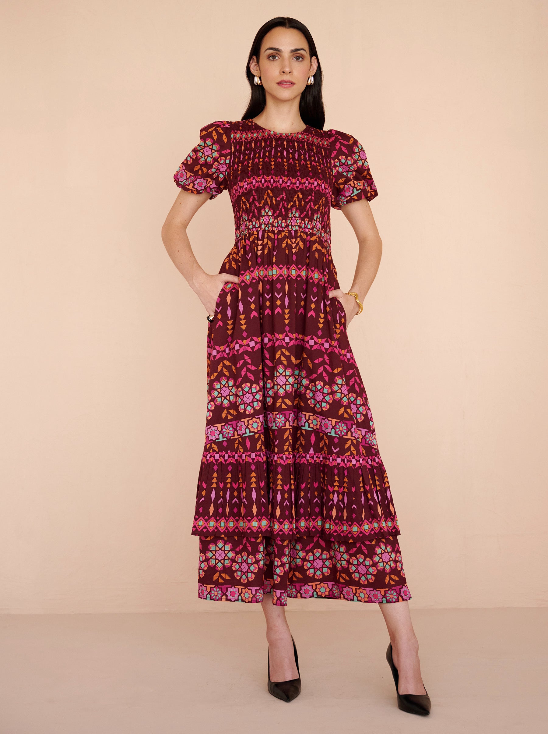Quant Dress Tapestry Rhubarb