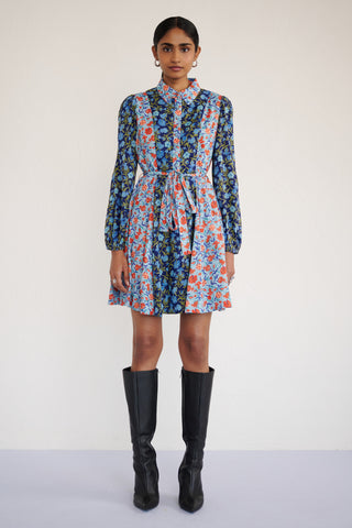Rowena Dress Pomegranate Vine Lapis