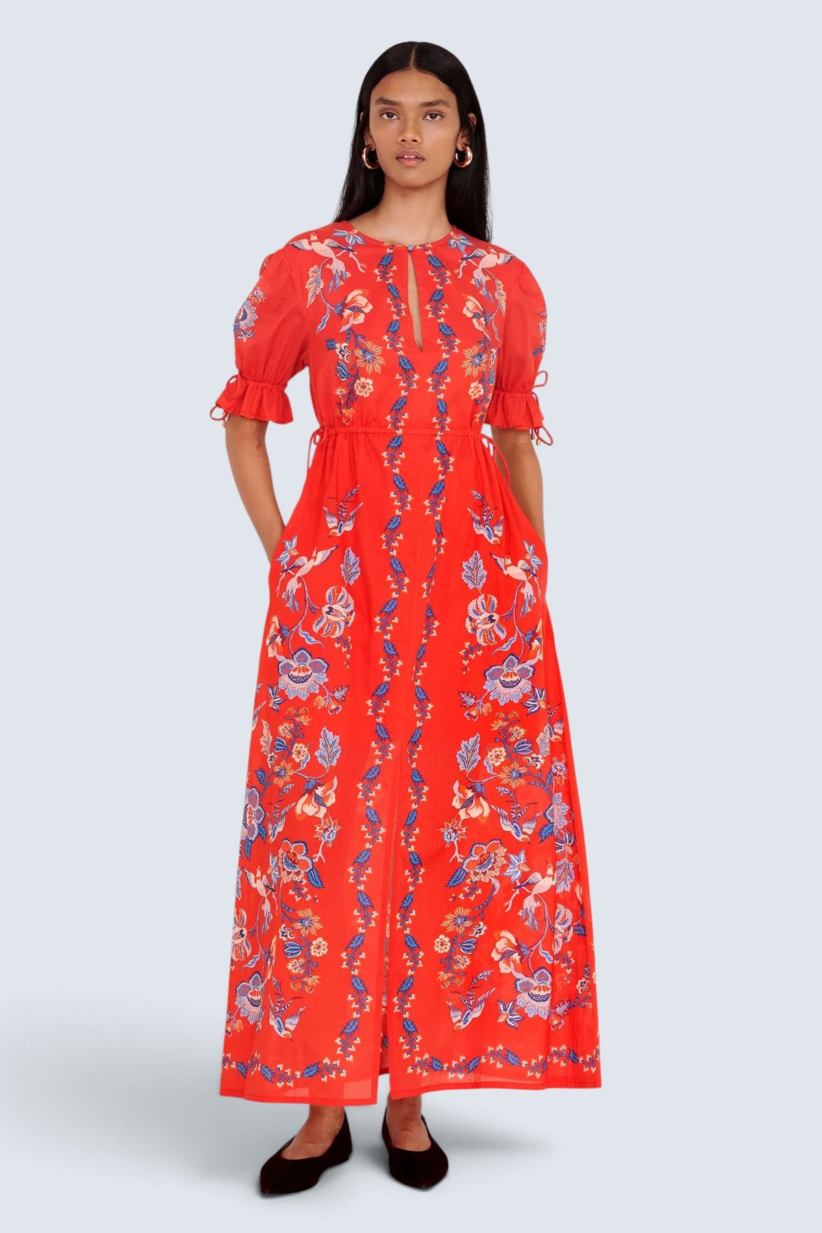 Ruby Dress Chintz Scarlet